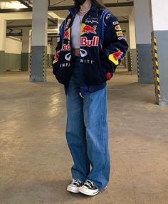 Red Bull Jacket Outfit, Racing Jacket Outfit, F1 Style, Race Outfit, Racing Jacket, Tomboy Style Outfits, Parking Garage