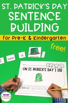 st patrick's day sentence building for pre - k and kindergarten