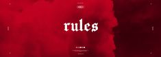 the word rules written in white on a red background