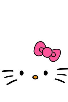 a hello kitty face with a pink bow on it's head