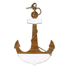 an anchor is hanging from a rope on a white background