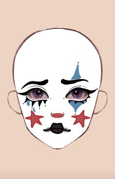 #clown #clowngirlmakeup #clowncore #clownaesthetic #makeuplover Simple Clown Makeup Men, Clown Core Drawing, Art The Clown Makeup, Cute Creepy Clown, Clowncore Drawing, Clown Makeup Looks Drawing, Drawing Ideas Clown, Happy Clown Makeup, Female Clown Makeup