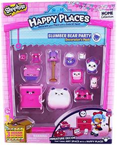 the happy places summer bear party playset is packaged in pink and includes accessories for girls