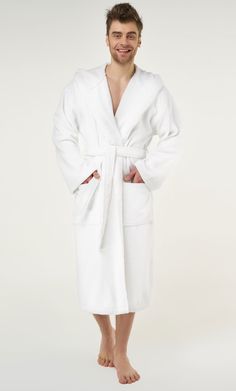 100% Turkish Cotton White Heavy Weight Hooded Terry Bathrobe-Robemart.com Terry Cloth Bathrobe, Terry Cloth Robe, Modern Groom, Terry Robe, Kids Robes, Hooded Robe, Monogram Styles, Sleepwear & Loungewear, Personalized Monogram