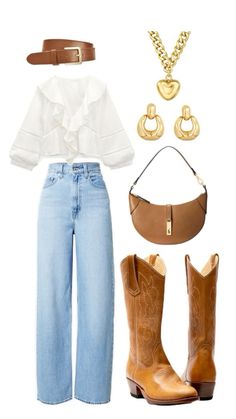 Spring Outfits With Cowgirl Boots, Every Day Casual Outfits, Thanksgiving Country Outfit, Thanksgiving Outfit Cowboy Boots, Petite Cowgirl Outfits, Bougie Western Outfits, Jean Thanksgiving Outfit, Jalisco Mexico Outfits, Fall Coastal Cowgirl Outfit