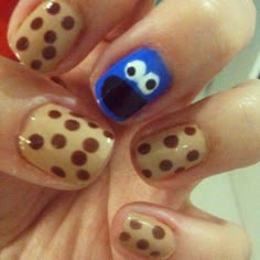 Cookie Monster Nails, Do It Yourself Nails, Monster Nails, Really Cute Nails, Nail Swag, Funky Nails, Cookie Monster, Monster Cookies, Nails Makeup