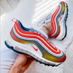 Nike Air Max 97 Sneakers New Without Box Size 6 Is New Without Box Size 4.5y- Women’s 6 Size 5y- Women’s 6.5 Nike Air Max 97 Rainbow, Nike Air Max 97 Colorful, Nike Air Max Plus Sisterhood, White Nike Tennis Shoes, Air Force One Shoes, Nike Air Max Excee, Nike Air Vapormax Plus, Sneakers Collection, Shoes Nike Air