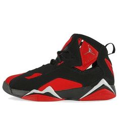 Jordan True Flight 'Black University Red' CU4933-001 (AJ7/SNKR) Classic Black Jordan Sports Shoes, Classic Black Jordan Shoes For Sports, Classic Red Lace-up Jordan Shoes, Black Jordan Shoes With Red Sole, Sporty Black Jordan Shoes With Red Sole, Classic Black Sneakers With Red Sole, Casual Black Basketball Shoes With Red Sole, Jordan True Flight, Fashion Performance