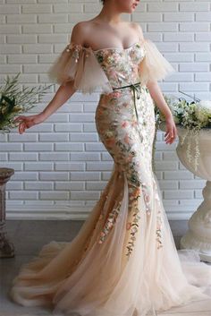 Teuta Matoshi Dresses, Matoshi Dress, فستان زهري, Flower Prom Dress, Mermaid Style Dress, Cheap Prom Dresses Long, Tulle Evening Dress, فستان سهرة, Prom Dresses Online