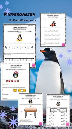 penguins and penguins worksheets for kids to practice their math skills with penguin numbers