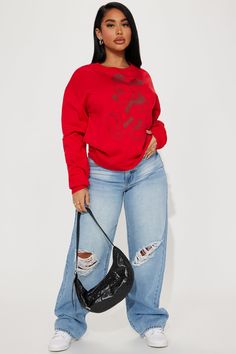 Available In Red. Crew Neck Sweatshirt Long Sleeve Mickey Mouse Graphic Front Screen Disclaimer: Due To The Printing Process A Difference In Saturation May Occur. Each Garment Is Unique. 65% Polyester 35% Rayon Imported | Mickey Mouse Tonal Crew Neck Sweatshirt in Red size 2X by Fashion Nova Mickey Sweatshirt Outfit, Red Hoodie Outfit, Crewneck Sweatshirt Outfit, Spring Time Outfits, Mickey Sweatshirt, Red Crew Neck, Fashion Nova Outfits, Tomboy Outfits, Streetwear Fashion Women