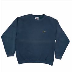 Vintage 90s Tag Nike. Hunter Green With Gold Swoosh. Size Medium Hit Me Up On My Business Page On Instagram “Thrifted_drip_” For This At $150 Shipped! Nike Vintage Crewnecks, Nike Crew Neck, Nike Sweater, Sweaters Crewneck, Business Pages, Vintage Nike, Hunter Green, Nike Men, Men Sweater