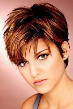 Auburn Balayage, Short Layered Haircuts, Short Hair Styles For Round Faces, Haircut For Thick Hair, Short Hairstyle, Hairstyles For Round Faces, Short Hair With Layers, Short Hair Styles Pixie