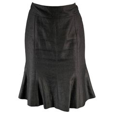 CHANEL skirt comes in a black linen featuring a trumpet style, logo emblem, and a back zipper closure. Made in France. Very Good Pre-Owned Condition. Marked: AL716 05C / 36 Measurements: Waist: 28 inches Hip: 35 inches Length: 21.5 inches Sui Generis Reference: 130122 Category: Skirt More Details Brand: CHANEL Gender: Female Size: 4 Color: Black Fabric: Linen Style: Trumpet Skirt Length: Below Knee Age Group: Adult Chanel Skirt, Luxurious Dresses, Knee Skirt, Trumpet Skirt, Knee Skirts, Logo Emblem, Pencil Skirt Black, Linen Style, Black Linen