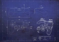 a blueprint drawing of a video game controller