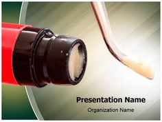 a red pipe with liquid coming out of it and the word presentation name written below