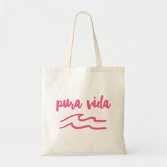 Pura Vida Wave Costa Rica Pink Beach Tote Bag Color: Natural. Gender: unisex. Age Group: adult. Pattern: printed. Pink Rectangular Beach Bag For Weekend, Pink Tote Beach Bag For Weekend, Eco-friendly Pink Bag For Beach Season, Eco-friendly Pink Bags For Beach Season, Eco-friendly Pink Canvas Bag For Travel, Eco-friendly Pink Canvas Gift Bag, Pink Canvas Gift Bag For Vacation, Eco-friendly Pink Canvas Beach Bag, Eco-friendly Pink Beach Bag As Gift