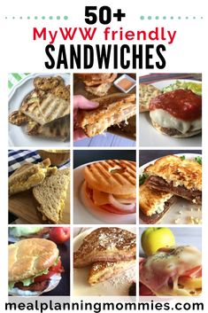 the top 50 weight watchers friendly sandwiches are featured in this post for meal planning momies