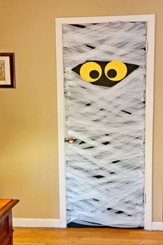 a door decorated to look like a monster