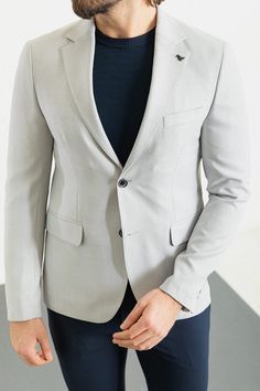 Collection : 2024/2025 spring/summer🔆Color: Light GreyAvailable Size : 46-48-50-52-54-56Material Content: %55 Cotton, %45 Polyester Light Grey Blazer, Mens Work Outfits, 2025 Spring, Mens Fashion Blazer, Silver Linings, Casual Chinos, Vest Style, Formal Trousers, Man Stuff