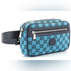 Brand New Gucci Blue Shoulder Bag With Removable Pouch, Blue Gucci Shoulder Bag For Everyday Use, Blue Gucci Shopping Bag, Blue Gucci Bag For Shopping, Blue Rectangular Gucci Bag, Blue Gucci Shoulder Bag With Branded Hardware, Blue Gucci Travel Bag, Blue Gucci Bag For Formal Occasions, Formal Blue Gucci Bag