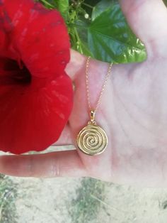 A nice 14k gold-filled necklace with an eye-catching Ancient Greek Spiral Pendant hanging on a shinny 14k gold filled chain combined with an elegant circle of life necklace. A dainty everyday set that brings good luck and protects the person that is wearing it. A nice gift for her Length approx. 16 inches - 18 inches You can find the matching bracelet at the below link: https://www.etsy.com/listing/1104147517 ♥ All items will be delivered in a nice gift envelope to minimize shipping expenses for Spiral Necklace, Gift Envelope, Snake Necklace, Circle Of Life, Matching Bracelets, Gold Filled Chain, Layered Necklaces, Long Necklace, Necklace Set