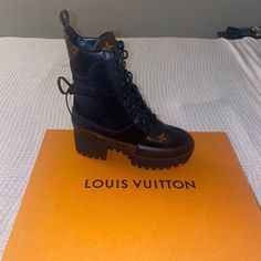 Brand New Authentic , Size 34.5 Which Is Size 4 Us. I Have Receipt. Just Don’t Want Anymore And Can’t Return. Pink Ankle Boots, Black Patent Leather Boots, Shoes Louis Vuitton, Fly Shoes, Louis Vuitton Pink, Patent Leather Boots, Canvas Boots, Louis Vuitton Boots, Leather Chelsea Boots