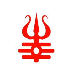 an image of a red devil symbol on a white background