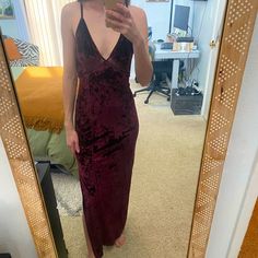 Beautiful Fp Velvet Dress Side Slit Fun Sheer Mesh Below Bodice Adjustable Straps So Comfortable With Stretchy Material Nwt Never Worn! Free People Velvet Dress, Purple Velvet Dress, Free People Velvet, Ribbed Maxi Dress, Free People Maxi Dress, Crochet Maxi Dress, Lavender Dresses, Wrap Around Dress, Flowing Dresses