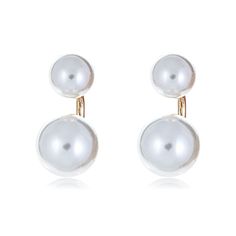 Luxury Tarnish Resistant Gold Pearl Earrings, Luxury Modern Pearl White Earrings, Triple Tier Pearl Earrings, White High Luster Baroque Pearl Earrings, Luxury Baroque Pearl Earrings In Pearl White, Double Pearl Earrings, White Button Down, Other Outfits