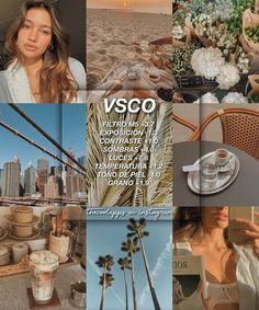 a collage of photos with the words vsco on it and pictures of people sitting in chairs