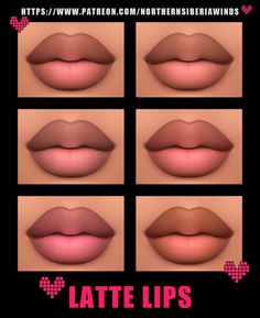 the different lips are shown in various positions