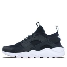 Black Sneakers With Ventilation For Streetwear, Black Ventilated Sneakers For Streetwear, Black High-top Sneakers With Ventilation, Black Low-top Sports Huaraches, Black Low-top Huaraches For Sports, Black Low-top Huaraches For Streetwear, Sporty Black Huaraches For Streetwear, Nike Sporty Huaraches For Streetwear, Nike Sporty Huaraches With Boost Midsole