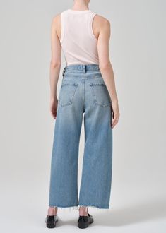 Inspired by our best-selling Ayla silhouette, the Ayla raw hem crop offers a relaxed rise, easy leg and cropped inseam. Style back to a classic white shirt for elevated ease. This style is true to size and intended to sit relaxed at the natural waist. For a higher and closer fit, we recommend sizing down. Looks Like: Vintage medium indigo with fading and a raw hem Feels Like: Non-stretch rigid regenerative cotton with a vintage hand From our HUMANITY Collection Everyday Spring Cropped Leg Bottoms, Everyday Cropped Bottoms With Frayed Hem, Everyday Summer Cropped Jeans With Straight Hem, Versatile Relaxed Fit Mid-rise Cropped Jeans, Everyday Cropped Jeans With Straight Hem For Summer, Versatile Cropped Jeans With Relaxed Fit, Everyday Spring Cropped Bottoms, Spring Everyday Cropped Bottoms, Everyday Spring Bottoms With Straight Hem