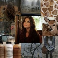 a collage of photos with deer, trees, and people in the background that include shampoos