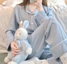 A good gift for your bestfriends is a cute matching pajamas for bestfriends. For Pajama ideas, this Kawaii Blue Shinzo Full Set Cotton Pyjamas be a perfect gift and also as a cute matching pajamas for couples. Sleepwear Aesthetic, Korean Pajamas, Kawaii Pajamas, Pajamas Aesthetic, Pajamas Fashion, Pajamas Summer, Cute Pjs, Pajama Fashion