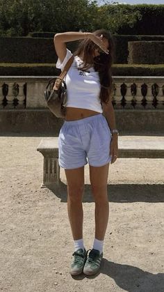 European Vacation Outfits Spring, Boxer Short Outfits Summer, Destin Outfits, San Diego Outfits, City Fits, Boxer Shorts Outfit, 2024 Fits, Looks Adidas, Italy Fits