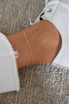 Simple Gold Anklet | Gold Dainty Anklet | Gold Ankle Bracelet | 14k Gold Filled Chain Anklet | Shimmer Chain Anklet | Minimal Gold Anklet Ankle Charm Bracelet, Dainty 14k Gold Bracelet, Gold Jewelry Simple Necklace Classy, Anklet Jewelry Gold, Simple Gold Anklet, Minimal Anklet, Anklets Simple, Gold Ankle Bracelets, Gold Dainty Jewelry