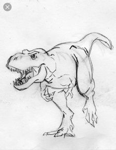 a drawing of a t - rex dinosaur with its mouth open