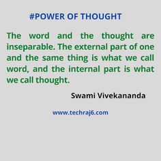 an image with the words power of thought