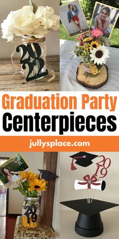 Graduation Party Centerpieces High School Graduation Centerpieces, Graduation Party Table Centerpieces, Graduation Party Table Decorations, Centerpieces Graduation, Graduation Table Centerpieces, Graduation Centerpieces, Graduation Party Pictures, High School Graduation Party Decorations