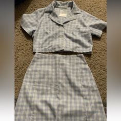 Bundle Of Nwt/Nwot Brandy Melville Brand Clothing . Cotton Fabric With Baby Blue Stripes Designs . Top Cropped Collared Short Sleeve With Matching Mini Skirt Skirt Has A Tiny Loose Thread Issue At The End Of The Back Zipper , You Can Have That Easily Stitch . Super Cute Outfit. .Feel Free To Check All Photos Cause They Are All Part Of The Items Description. Fjnal Sales /No Return Pls. Mission Fits, Brandy Melville Skirts, Fits Inspo, Miniskirt Outfits, Top Skirt Set, Brand Clothing, Skirt Skirt, Summer Fits, Top Cropped