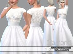 the white dress is very long and has short sleeves, with an open neckline