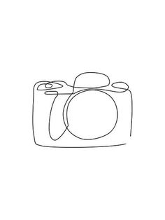 a drawing of a camera on a white background