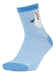 Fit & Design Double Layer construction Crew sock Aloe infused Blue Snowman, Cabin Socks, Crew Sock, Cozy Cabin, Crew Socks, Double Layer, Top Brands, Cotton Blend, Cabin