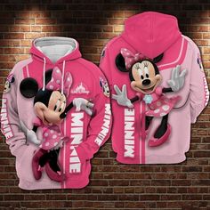 Minnie Mouse Hoodie, Everyday Activities, Vibrant Red, School Work, Unisex Design, Pastel Pink, Hoodie Print, Kangaroo Pocket, Zip Hoodie