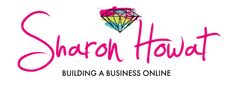 the logo for sheron howard direct sales and social media coach, with a diamond on it