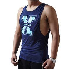 X-Large Print Vivid Low Cut Armholes Sleeveless for men fashion & fitness - wanahavit Blue Breathable Sleeveless Tank Top, Breathable Blue Sleeveless Tank Top, Blue Sleeveless Tank Top For Gym, Functional Tank Top For Sports Events In Summer, Functional Tank Top For Summer Sports Events, Functional Summer Tank Top For Sports Events, Summer Streetwear Activewear Tank, Athleisure Tank Top For Streetwear, Summer Streetwear Tank Activewear