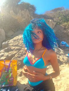 Teal Curly Hair, Blue Purple Hair Color, Dyed 4c Hair, Curly Dyed Hair Natural Curls, Green Curly Hair, Curly Purple Hair, Dyed Hair Inspiration