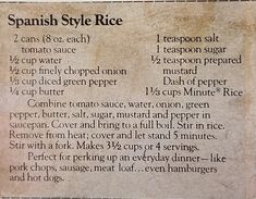 a recipe for spanish style rice with instructions